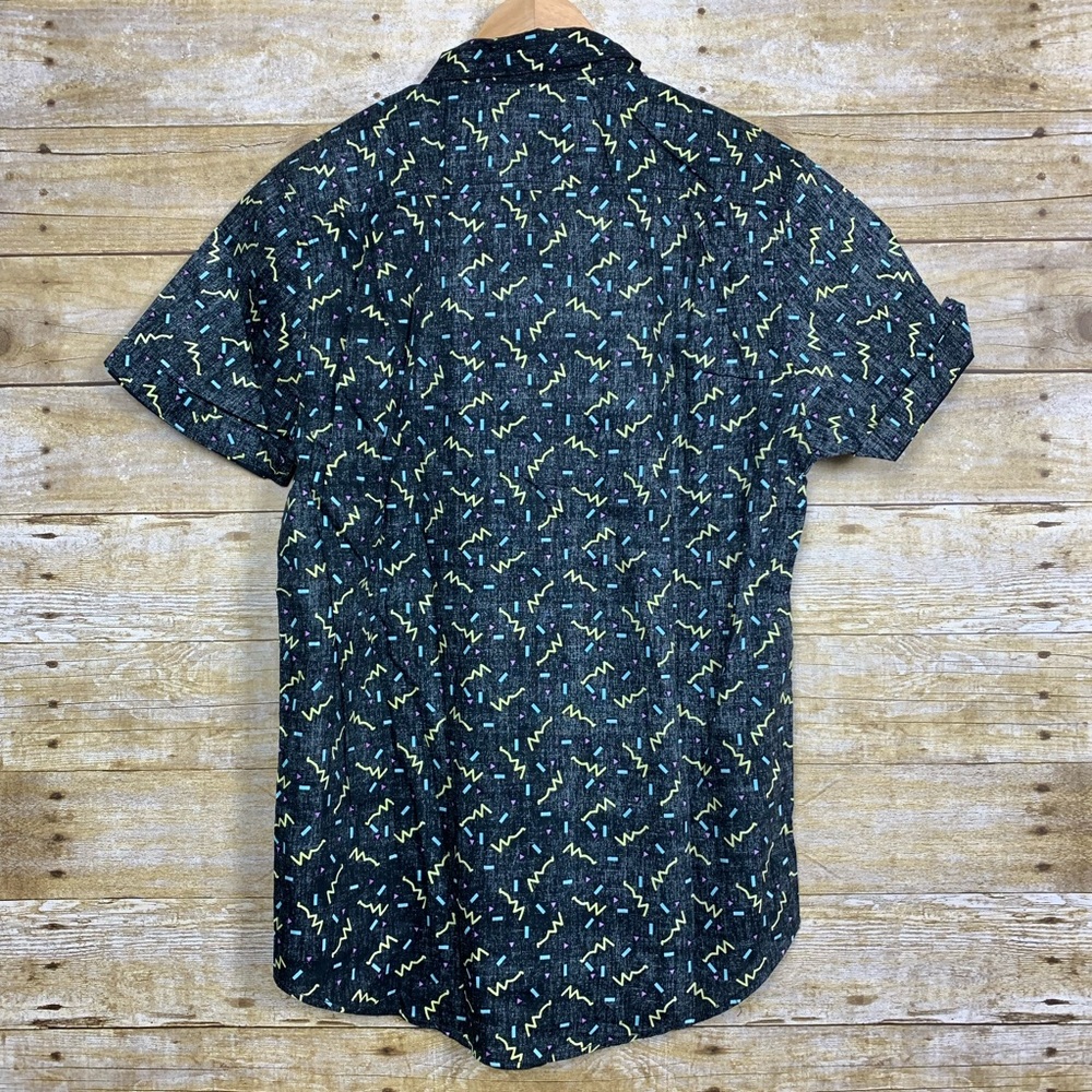 Carbon Pattern Short SleeveButton Down Shirt black - Picture 2 of 3